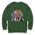Green sweatshirt with 'Nurse Squad' graphic on a white background