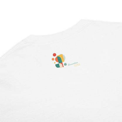 “Living That Scrub Life” colorful text printed on a garment-dyed cotton t-shirt for nurses and healthcare professionals