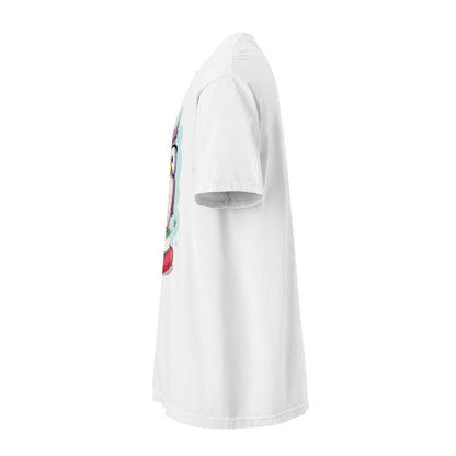 Cute purple owl with glasses sitting on stacked books, with quote "Teach. Inspire. Repeat." – printed on a teacher t-shirt