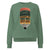 Green sweatshirt with a pencil graphic and text on a white background