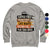 Gray sweatshirt with teacher-themed text and graphics on a white background