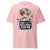Pink t-shirt with a graphic of a nurse holding a syringe and text 'I give shots for a living. Test me!' on a white background.