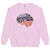 Pink sweatshirt with motivational text design on a white background