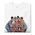 White t-shirt with 'Nurse Squad' graphic design featuring four women in colorful outfits on a white background.
