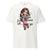 White t-shirt with a cartoon character and text 'Zero Patience left... for you' on a white background