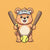 Cartoon bear holding softball bats and ball wearing a visor labeled “Softball” – printed on garment-dyed heavyweight t-shirt for sporty moms