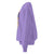 Purple sweatshirt with colorful text on the sleeve against a white background