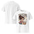 White t-shirt with cartoon character holding a coffee cup and text 'Decaf? That's Mom Abuse' on a white background.