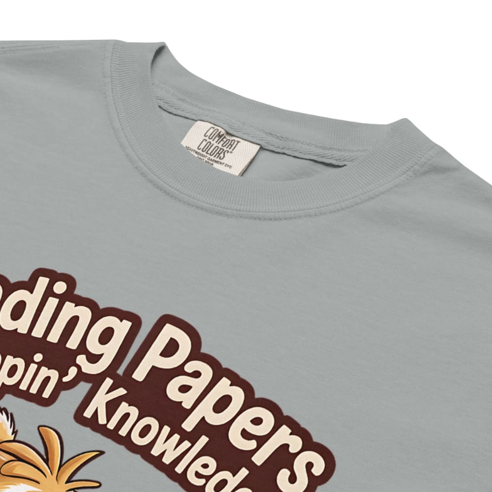 Gray sweatshirt with brown text and a pineapple graphic, featuring Comfort Colors label.