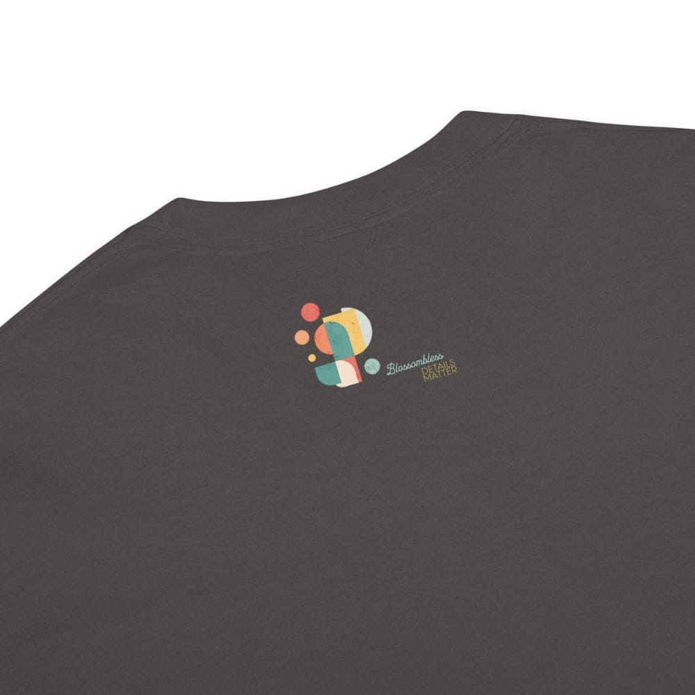 Garment-dyed relaxed fit t-shirt with motivational quote “Tired But Thriving” in modern handwritten script