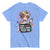 Light blue t-shirt with a graphic of a person holding a syringe and text 'I give shots for a living. Test me.