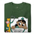 Green t-shirt with a cartoon nurse design and text on a white background
