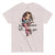 T-shirt with a cartoon character and text 'Zero Patience left... for you' on a light pink background