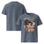 Gray t-shirt with a graphic design of a woman holding a coffee cup and text 'Decaf? That's Mom Abuse' on a white background.