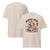 Natural t-shirt with a graphic of a woman holding a coffee cup and text 'Mommin' Hard, Caffeinating Harder' on a white background.