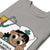 Gray t-shirt with a cartoon character and medical-themed design on a white background