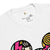 White t-shirt with colorful graphics and text on a white background