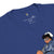 Blue t-shirt with a cartoon character of a nurse on a white background