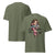 Green t-shirt with a cartoon character and text on a white background