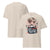 Beige t-shirt with a graphic design of a person holding a syringe and text 'I give shots for a living. Test me.'