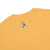 Yellow t-shirt with a colorful logo on a white background