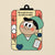 Illustration of a cartoon character in scrubs with a quote on a beige background