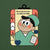Cartoon character in scrubs with a clipboard on a green background