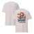 Ice grey t-shirt with colorful graphic and text on a white background