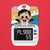 Cartoon character in a nurse's outfit with a blood pressure monitor on a red background