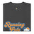 Oversized vintage-style t-shirt with playful quote “Running Late Is My Cardio – Mom Edition” in bold orange and navy lettering