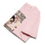 Pink sweatshirt with graphic design and text on a white background