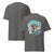 Gray t-shirt with a graphic design on the front, displayed on a white background.