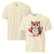 Cute cartoon owl cheerleader holding a pom-pom and clipboard, wearing a red cap with the quote “Behind Every Great Swing Is a Loud Mom” – featured on garment-dyed heavyweight cotton tee