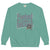 Fueled by Chalk & Dreams printed design on a vintage-style garment-dyed sweatshirt with chalkboard illustration – soft fleece ideal for teachers