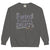 Fueled by Chalk & Dreams printed design on a vintage-style garment-dyed sweatshirt with chalkboard illustration – soft fleece ideal for teachers