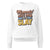 “Mommin' Ain’t Easy But I Slay” retro-style DTG printed design in peach, blue, and yellow on vintage garment-dyed fleece sweatshirt