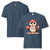 Cute cartoon owl cheerleader holding a pom-pom and clipboard, wearing a red cap with the quote “Behind Every Great Swing Is a Loud Mom” – featured on garment-dyed heavyweight cotton tee