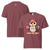 Cute cartoon owl cheerleader holding a pom-pom and clipboard, wearing a red cap with the quote “Behind Every Great Swing Is a Loud Mom” – featured on garment-dyed heavyweight cotton tee