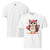 Cute cartoon owl cheerleader holding a pom-pom and clipboard, wearing a red cap with the quote “Behind Every Great Swing Is a Loud Mom” – featured on garment-dyed heavyweight cotton tee