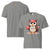 Cute cartoon owl cheerleader holding a pom-pom and clipboard, wearing a red cap with the quote “Behind Every Great Swing Is a Loud Mom” – featured on garment-dyed heavyweight cotton tee