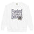 Fueled by Chalk & Dreams printed design on a vintage-style garment-dyed sweatshirt with chalkboard illustration – soft fleece ideal for teachers