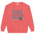Fueled by Chalk & Dreams printed design on a vintage-style garment-dyed sweatshirt with chalkboard illustration – soft fleece ideal for teachers