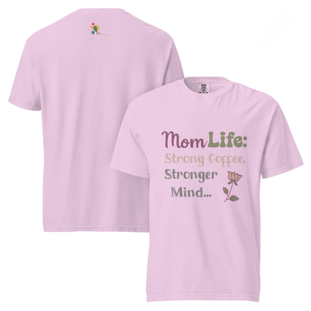 Mom Life: Strong Coffee, Stronger Mind” – Floral Typography T-Shirt for Moms | Relaxed Fit Cotton Tee