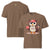 Cute cartoon owl cheerleader holding a pom-pom and clipboard, wearing a red cap with the quote “Behind Every Great Swing Is a Loud Mom” – featured on garment-dyed heavyweight cotton tee