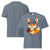 Cartoon fox with a baseball glove and blue cap reading “Míny” – printed on premium heavyweight cotton T-shirt for moms who love fun and comfort