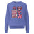 Blue sweatshirt with pink panther graphic and 'Cool Mom Club President' text on a white background