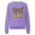 “Mommin' Ain’t Easy But I Slay” retro-style DTG printed design in peach, blue, and yellow on vintage garment-dyed fleece sweatshirt
