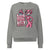 Gray sweatshirt with a pink panther graphic and 'Cool Mom Club President' text on a white background