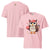 Cute cartoon owl cheerleader holding a pom-pom and clipboard, wearing a red cap with the quote “Behind Every Great Swing Is a Loud Mom” – featured on garment-dyed heavyweight cotton tee