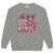 Gray sweatshirt with a pink panther graphic and 'Cool Mom Club President' text on a white background
